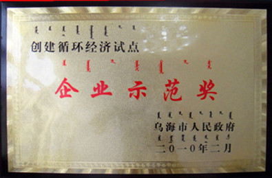 2010年烏海市企業(yè)示范獎(jiǎng)